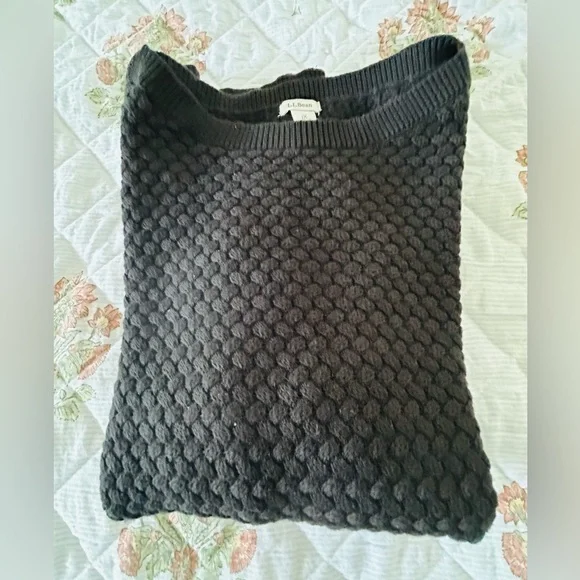 LL BEAN 100% cotton black women sweater size 1x - Picture 2 of 7